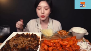 Mukbang mì tương đen và gà cay #anngon