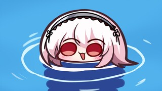 Sirius playing in the water