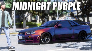 MOBIL SKYLINE GTR R34 MIDNIGHT PURPLE PERTAMA DIKOTA ! GTA V ROLEPALY