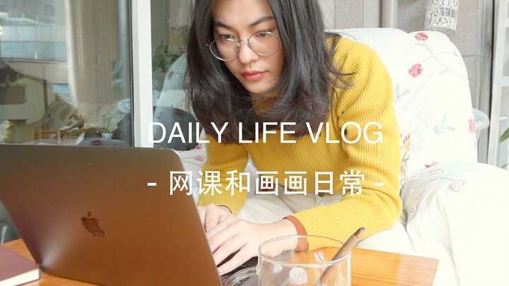 VLOG 56 | Online Classes & Art Routine | Writing Papers, Oil Pastels, Painting a Cup, Double-Flavor 