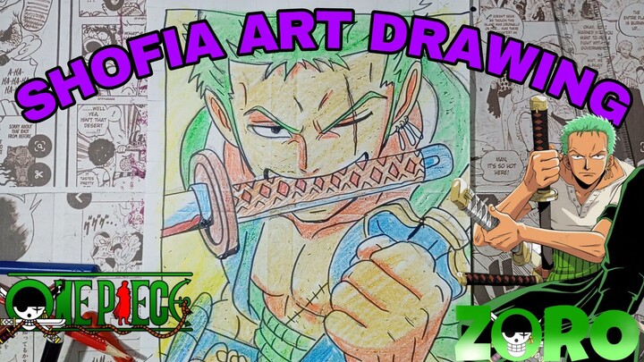 drawing anime one piece,Zorro