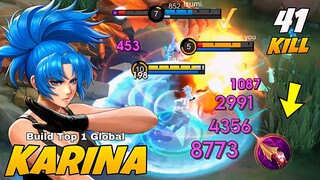 41 KILLS NO DEATH!! NEW KARINA BEST RECOMMENDED BUILD 2024!! - MLBB