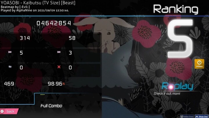 【osu!】YOASOBI - Kaibutsu [Beast] (5,04★) HD