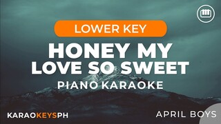 Honey My Love So Sweet - April Boys (Lower Key - Piano Karaoke)