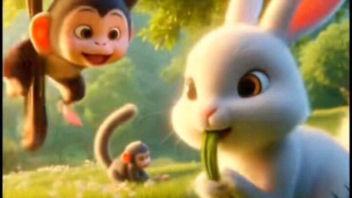 baby cartoon with monkeys 😍