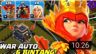 BANTAI SEMUA!! QUEEN CHARGE + LAVA HOUND + BALLOON (LAVALOON) - STRATEGI WAR TH 9 _ COC PART2