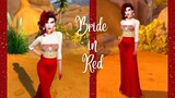 Bride in red😍 | The sims 4 vampire bride cas