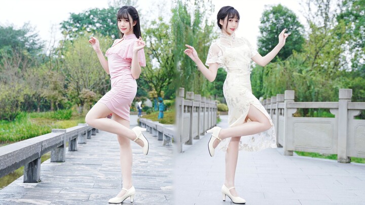 Váy lụa sườn xám đổi màu chút ❀ đỏ