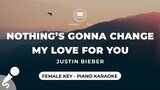 Nothing's Gonna Change My Love For You - Justin Bieber (Female Key - Piano Karaoke)