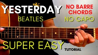 BEATLES - YESTERDAY CHORDS (EASY GUITAR TUTORIAL) for BEGINNERS