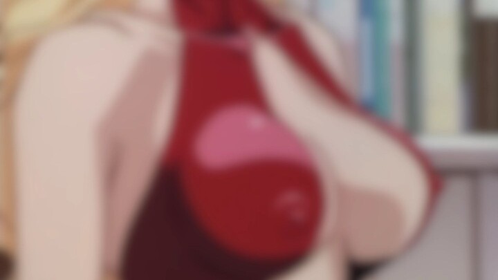 Blonde, Busty, Alluring Female CEO in a Red Deep-V Bodycon Suit [Golden Babe 01]