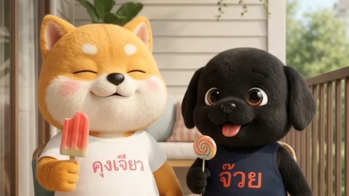 คุงเจียวโดนแย่งกินไอติม / Kung Jiao的冰淇淋被偷吃了！🍦🐶