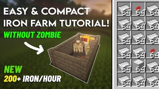 NEW Easy and Compact Iron Farm Tutorial Minecraft 1.19