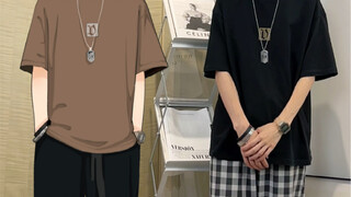 质感男神咋穿?重磅双纱的T恤是必备，好的裤型和垂感是底气~#ootd#分享夏季穿搭 #轻熟风穿搭