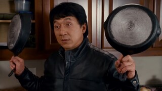 The king of props Jackie Chan fight scene can win Jackie Chan in the kitchen?