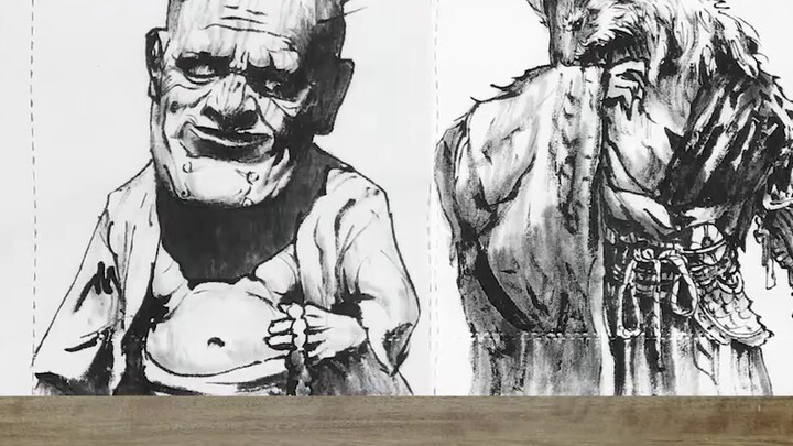 Drawing all the bosses of Black Myth Wukong on toilet paper