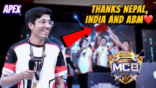 Apex Interview After Winning Nepal Tournament| Road to MSC!