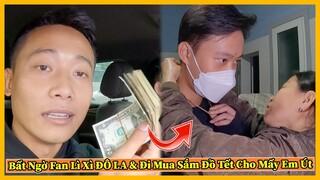 Quanglinhvlogs || Bất Ngờ Khi Thấy FAN Tặng Lì Xì Đô La & Dẫn Mấy Em Út Trong Nhà Đi Mua Sắm Đồ Tết