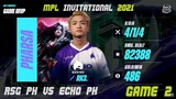 [TAGALOG] RSG PH VS ECHO GAME 2 | MPL INVITATIONAL | DAY 3 | MPLI