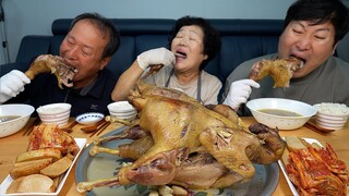 완치하신 어머니와 함께 옻나무 넣어 가마솥에 푹 삶은 [토종 옻닭] 먹방!! (Boiled chicken with Sumac) 요리&먹방!! - Mukbang eating show