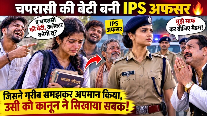 चपरासी की बेटी बनी IPS अफसर 👮‍♀️🔥 | गरीब समझकर किया अपमान, फिर कानून ने सिखाया सबक!