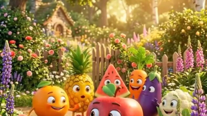 🍎 Funny 3D Vegetables Party! Cute AI Animation 😄