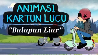 Animasi kartun lucu-funny cartoon-Balapan liar