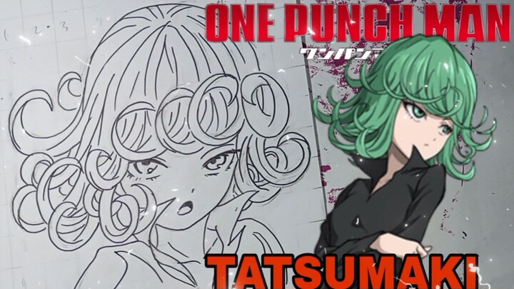 menggambar tatsumaki dari anime one punch man