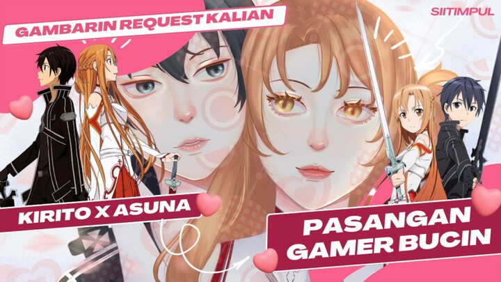 [SAO] Pasangan Gamer Bucin - Kirito & Asuna Sword Art Online | Anime Drawing | SiiTimpul | Couple