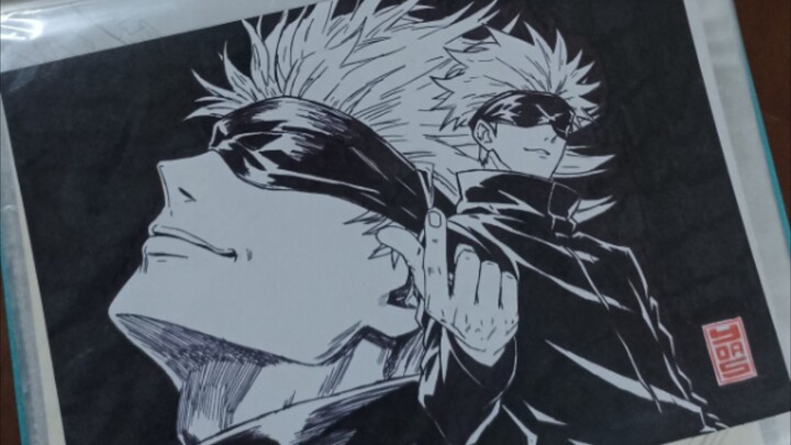 menggambar Gojo Satoru dari anime Jujutsu Kaisen, permintaan viewer