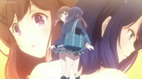 Cute anime girl hugs her crush | Yuri anime moments - Bilibili