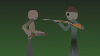 Grandpa (granny 3) vs Hunter (Little Nightmares 2) - Battle of Shotgun - Stickman Animation