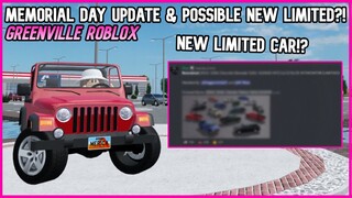 *NEW* Memorial Day Update & Possible New Limited Car Coming To Greenville Wisconsin Roblox | Aiden S
