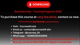 Dana Derricks - Training Programs 2024