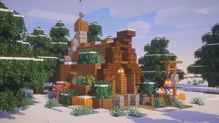 Minecraft | how to build small survival house simple tutorial | spruce house