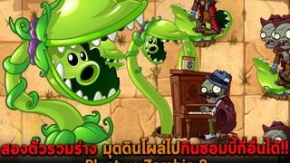 สองตัวรวมร่าง มุดดินโผล่ไปกินซอมบี้ที่อื่นได้ Plant vs Zombie 2