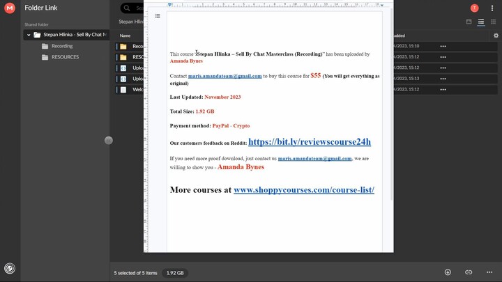 Stepan Hlinka – Sell By Chat Masterclass (Recording)