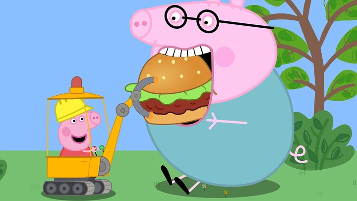 [Hoạt hình] Chú lợn Peppa lái máy xúc để giao bánh mì kẹp thịt cho bố