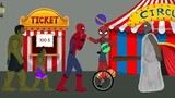 SpiderMan, Spider-Man Miles Morales, Hulk, Granny Circus Funny Animation - Drawing Cartoon 2