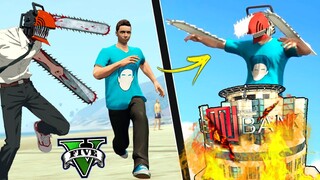 EU EVOLUI pro CHAINSAW MAN 100% no GTA 5 ! ( GTA V Mods )