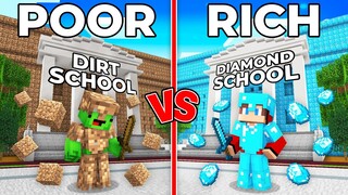 Mikey DIRT School vs JJ DIAMOND School in Minecraft (Maizen)