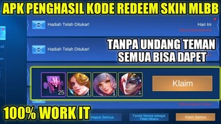 APK PENGHASIL KODE REDEEM SKIN PERMANEN MLBB!!! TANPA PERLU UNDANG TEMAN