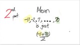 2nd part/3parts: Mean of -11,-2,7,...,70 SAME as Mean -11 & 70
