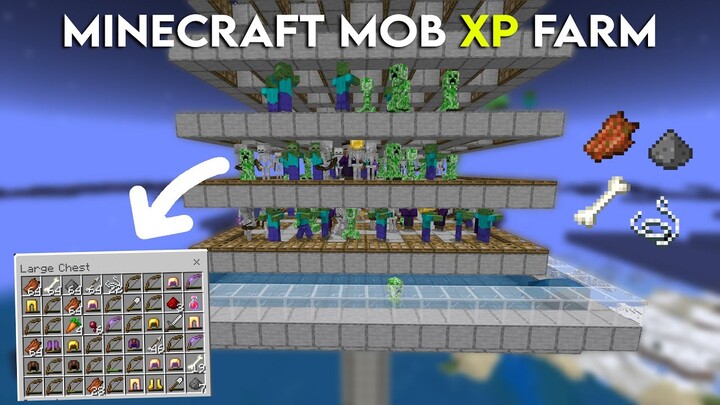 EASY Mob XP Farm in Minecraft Bedrock 1.19/1.20