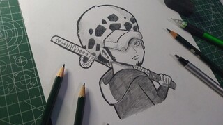 TRAFALGAR LAW...!!! DRAWING PROCESS | ONE PIECE