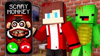 Why SCARY MONKEY Called JJ and Mikey at Night in Minecraft? - Maizen