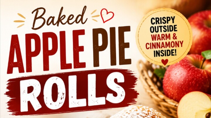 Baked Apple Pie Rolls 🍎🔥 | Crispy Outside & Warm Cinnamon Apple Filling