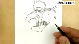 ASMR drawing Naruto ... VERY EASY ,, how to draw NARUTO manga from japa