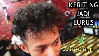 cara meluruskan rambut, keriting parah pria