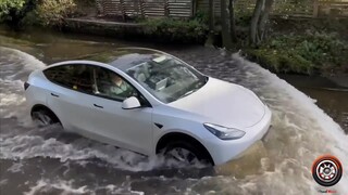 Vehicles Crossing Flooded Areas